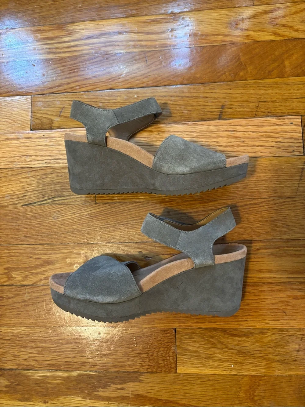 Vionic Astrid ll Suede Wedge Sandals with Adjustable Straps